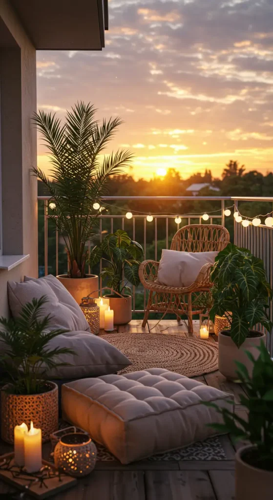 11 Dreamy Aesthetic Balcony Ideas For The Ultimate Cozy Vibe 1 1. Boho-Chic Balcony