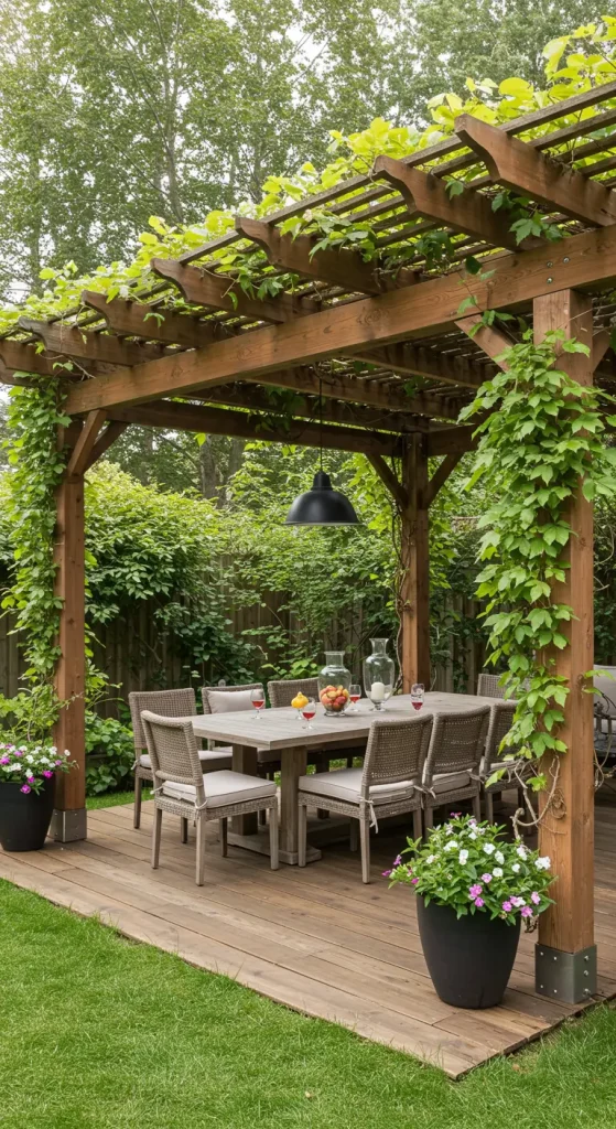 13 Stunning Backyard Pergola Ideas 1 1. Classic Wooden Pergola
