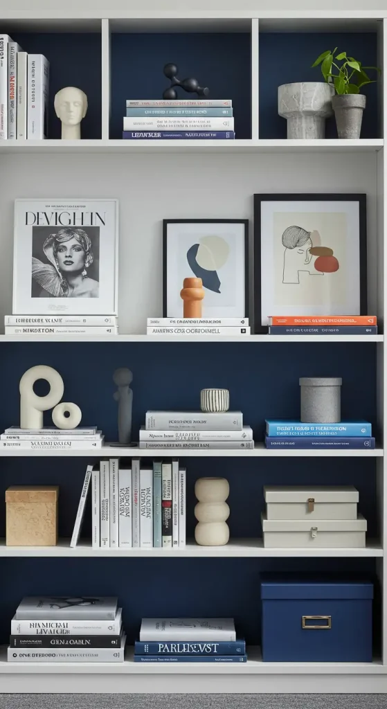 9 Office Bookshelf Styling Ideas for a Chic Workspace 2 1. Color-Code to Create Visual Appeal