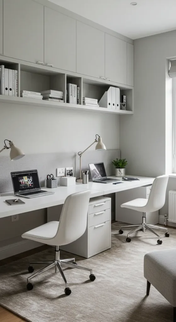 14 Home Office Ideas for Two 2 1. Dual Desks for Simplicity
