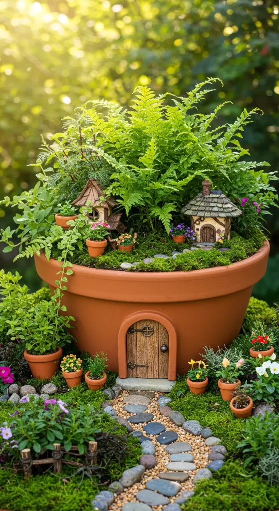 12 Magical Fairy Garden Ideas 1 1. Fairy Garden in a Flower Pot