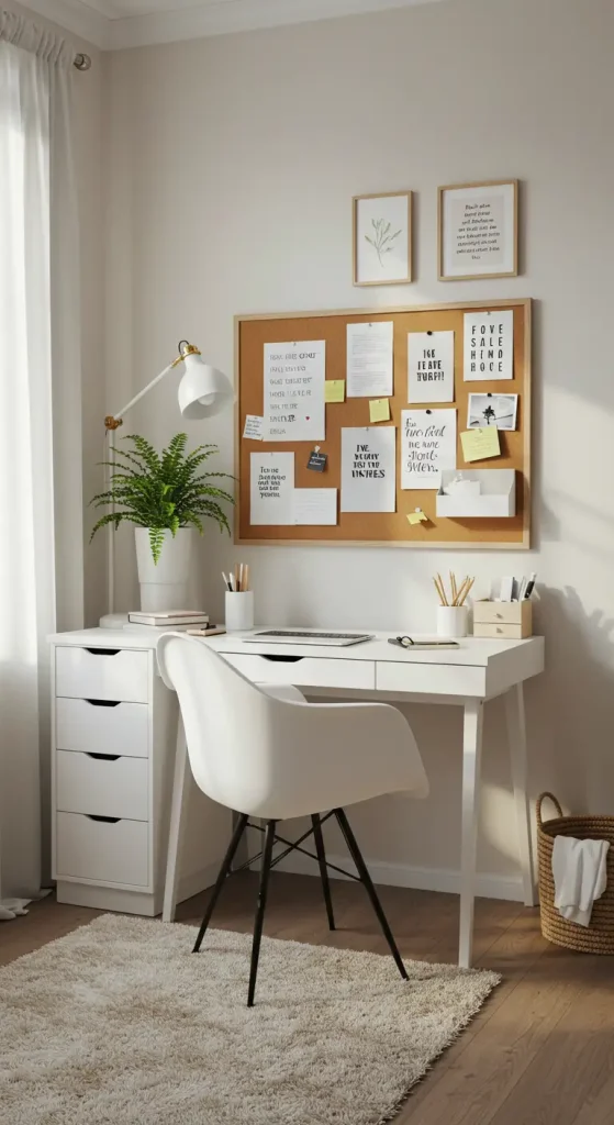 12 Small Home Office Ideas for Smart and Stylish Spaces 11 10. Add a Pinboard or Pegboard