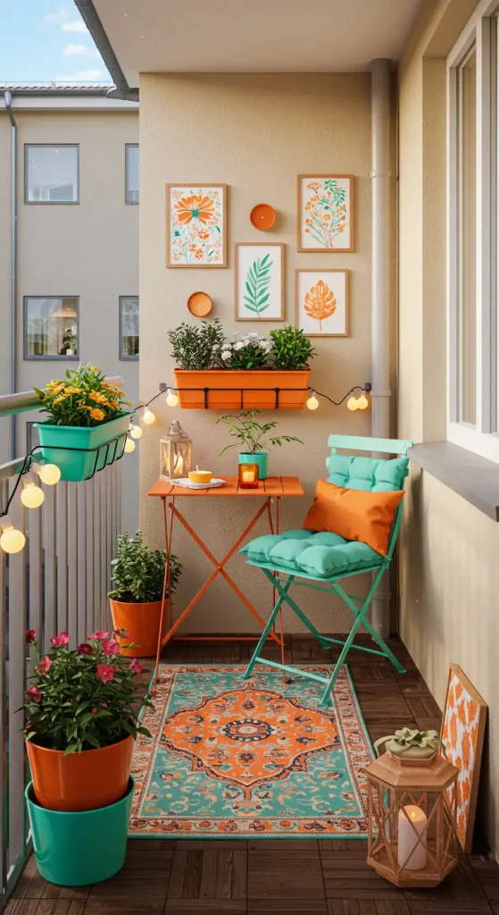 14 Cozy Balcony Decor Ideas to Transform Your Small Space 10 10. Add a Touch of Color