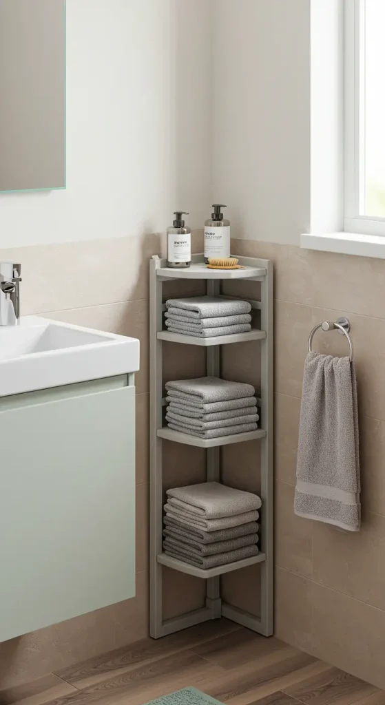 11 Bathroom Towel Storage Ideas 11 10. Corner Rack
