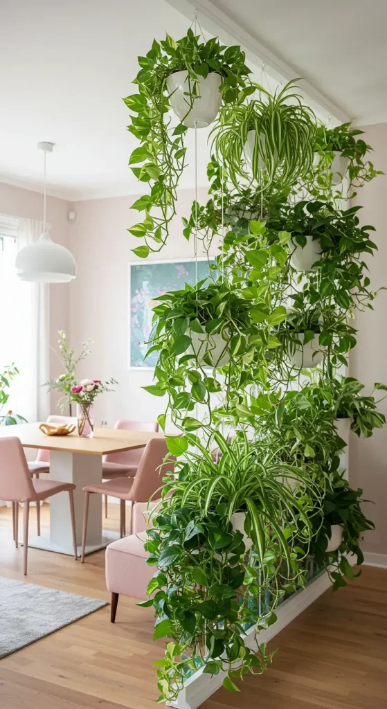 14 Hanging Indoor Plants Ideas 10 10. Hanging Divider