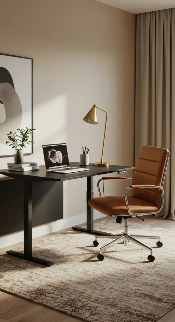 11 Home Office Ideas Standing Desk 11 10. Sleek Black Standing Desk
