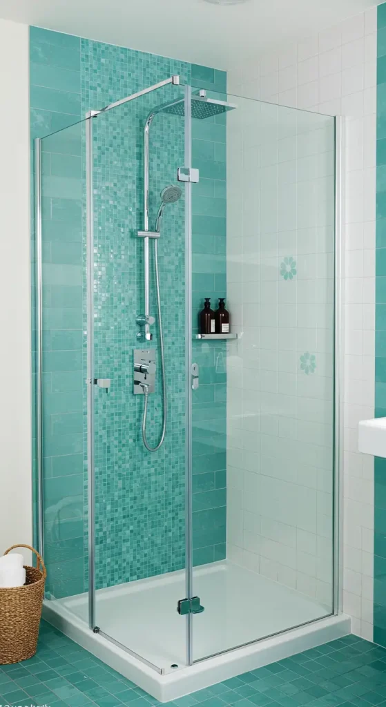 15 Small Walk In Shower Ideas 12 11. Color Zoning Techniques