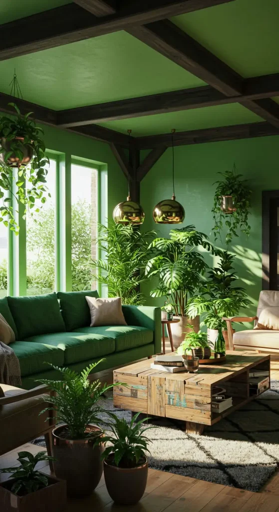 13 Living Room Ideas for Bloxburg 11 11. Nature-Inspired Green Space
