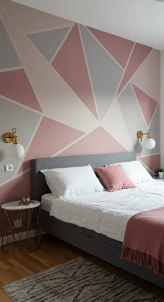 15 Master Bedroom Accent Wall Ideas 12 11. Use Tape Instead of Paint
