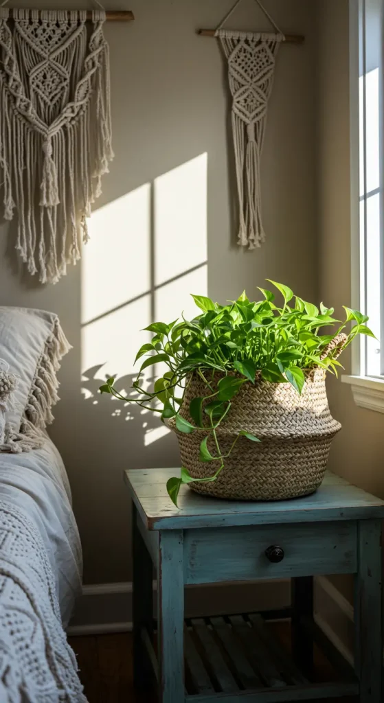 14 Hanging Indoor Plants Ideas 11 11. Woven Baskets