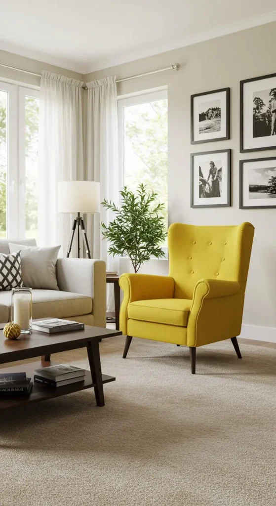 15 Living Room Ideas for Small Houses 12 12. Small Statement Pieces