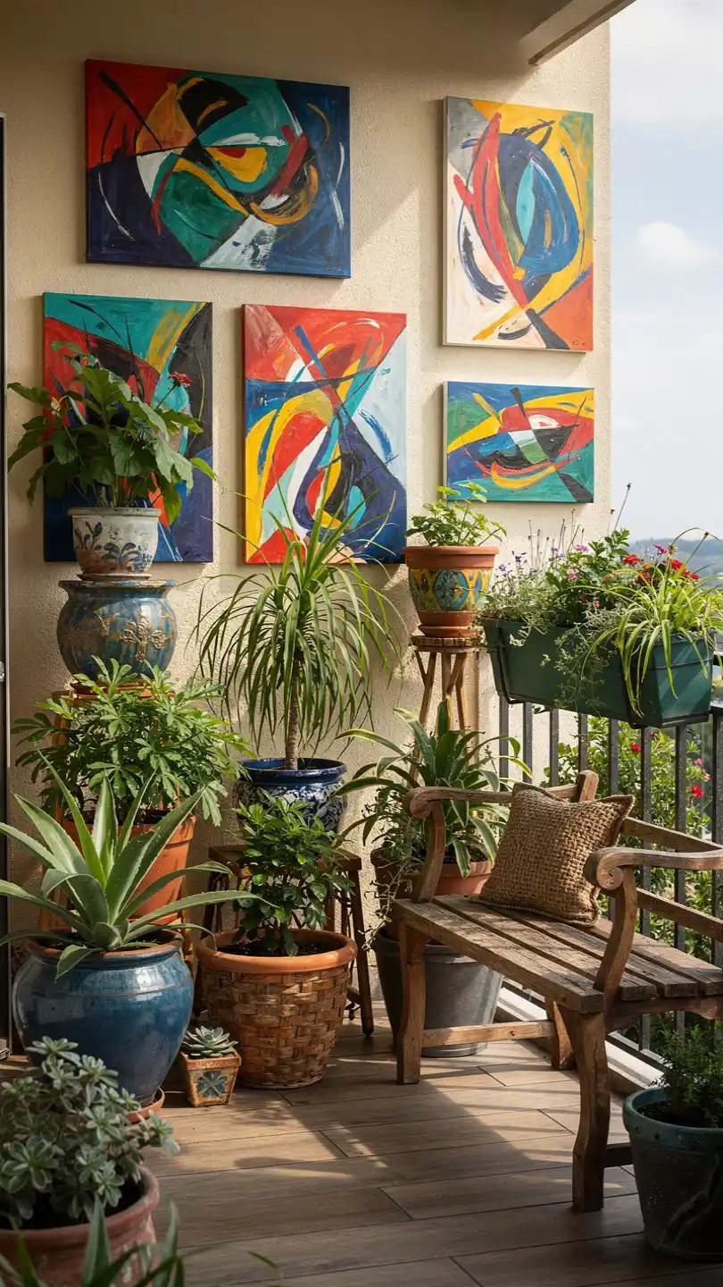 14 Clever Apartment Balcony Ideas for a Total Makeover 12 13. Artistic Additions