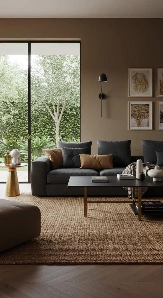 15 Earthy Living Room Decor Ideas 14 13. Natural Fiber Rugs