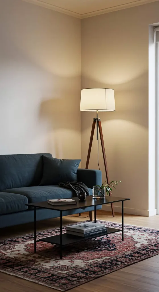 15 Living Room Ideas for Small Houses 13 13. Smart Lighting Choices