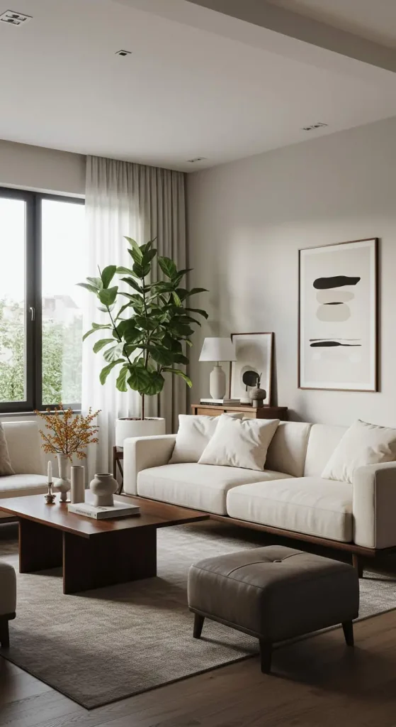 15 Earthy Living Room Decor Ideas 15 14. Minimalist Approach