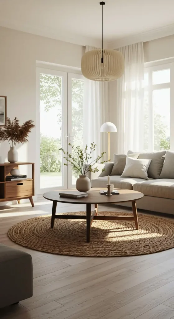 15 Living Room Rug Ideas 15 14. Round Rugs