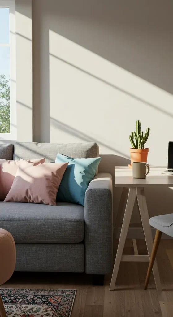 14 Inspiring Home Office Ideas with Couch 2 2. Cozy Window Corner