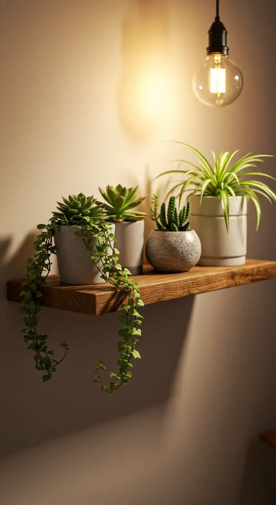 14 Hanging Indoor Plants Ideas 2 2. Floating Hanging Shelves