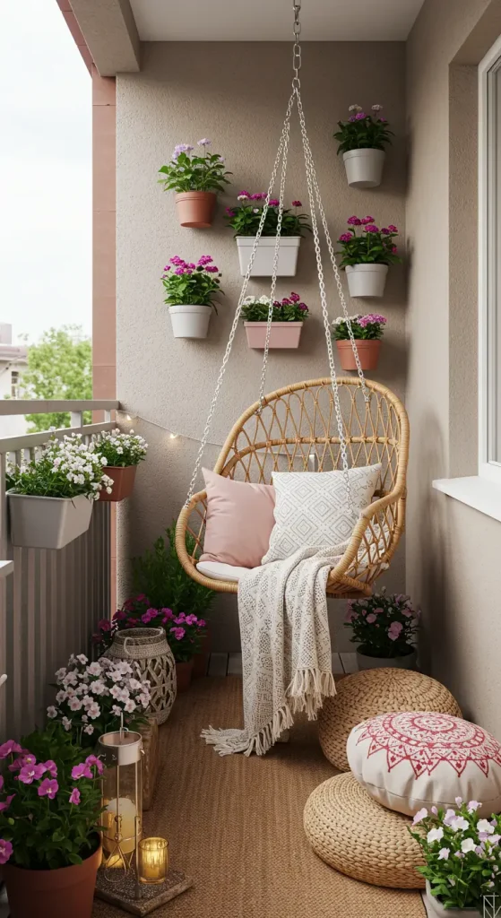 14 Small Balcony Seating Ideas 2 2. Hanging Chairs
