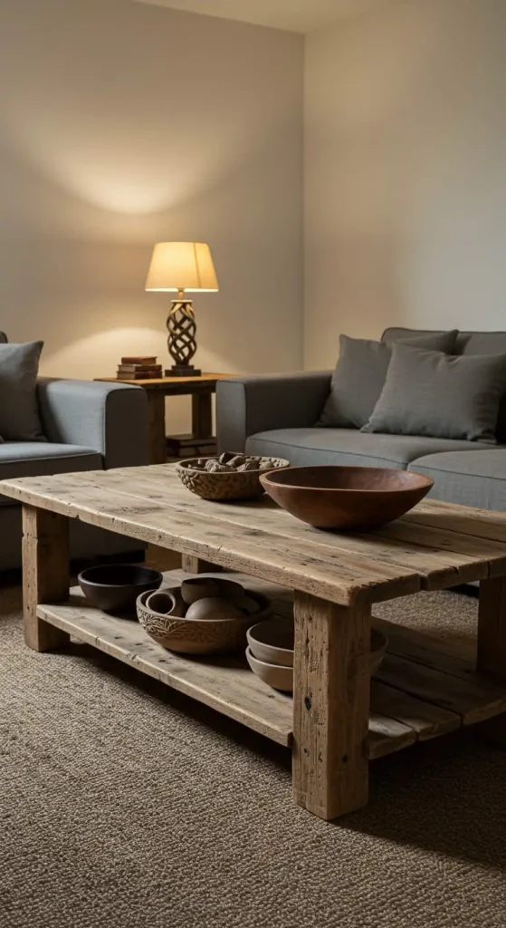 15 Earthy Living Room Decor Ideas 3 2. Natural Wood Elements