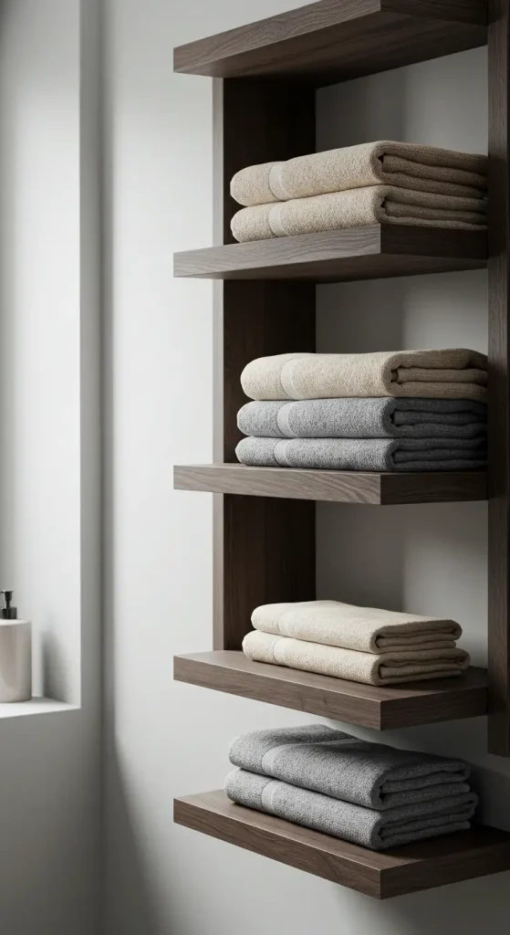 11 Bathroom Towel Storage Ideas 3 2. Open Shelving