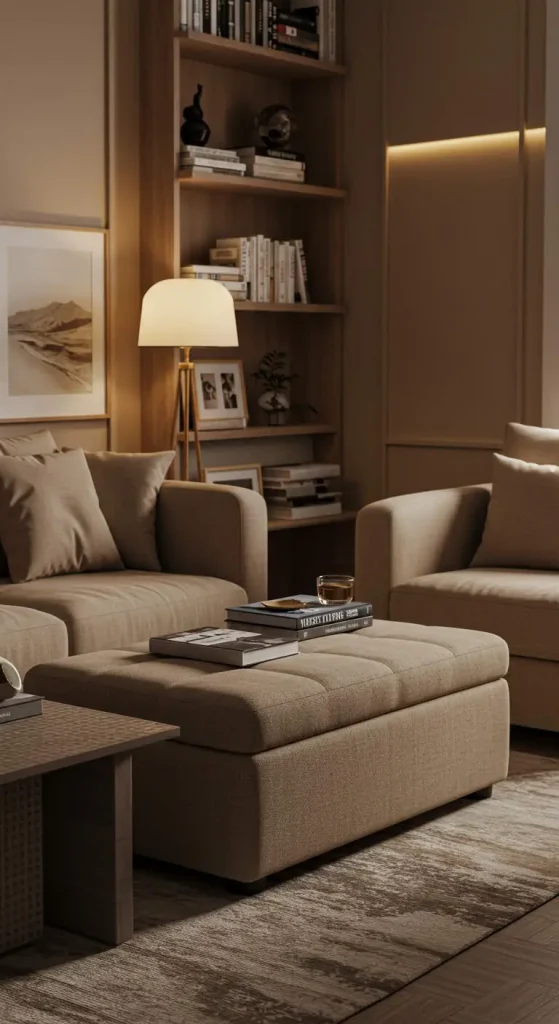 21 Small Living Room Storage Ideas 2 2. Opt for a Storage Ottoman