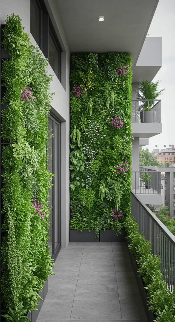 14 Apartment Balcony Ideas 3 2. Vertical Green Oasis