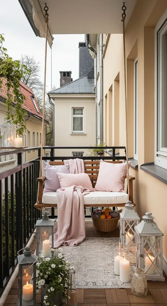 15 Stunning Front Balcony Ideas 3 2. Vintage-Style Swing