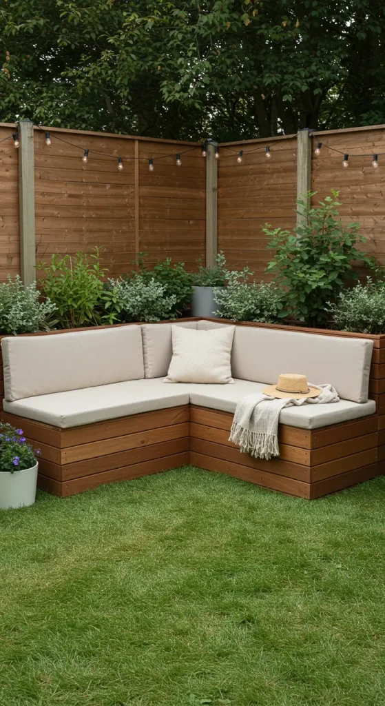 11 Creative Backyard Ideas for Small Yards 3 3. Built-In Seating