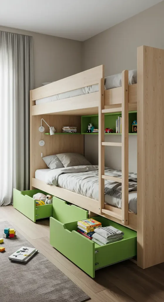 11 Bunk Bed Design Ideas 4 3. Bunk Beds with Built-In Storage
