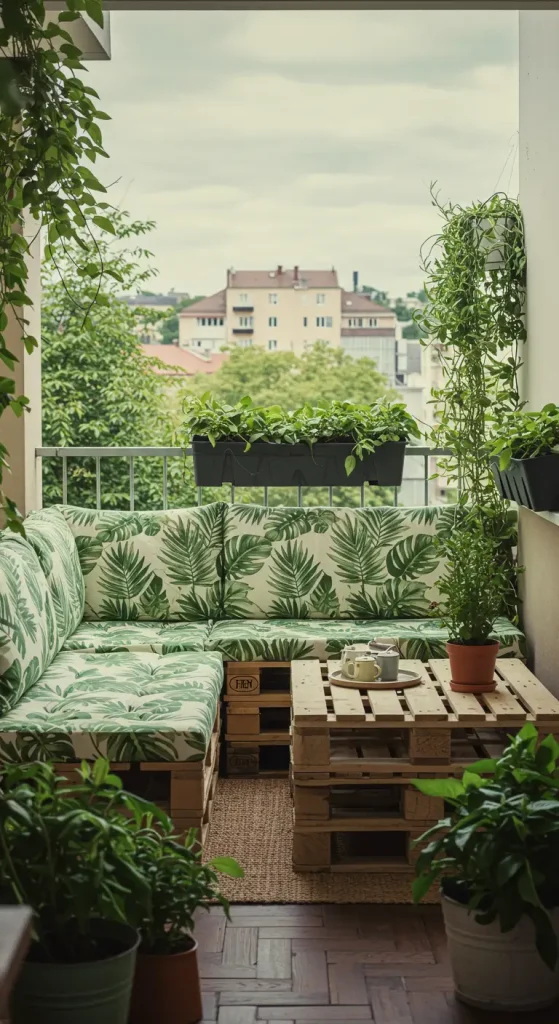 11 Clever Small Balcony Furniture Ideas To Maximize Your Space 3 3. DIY Pallet Sofa