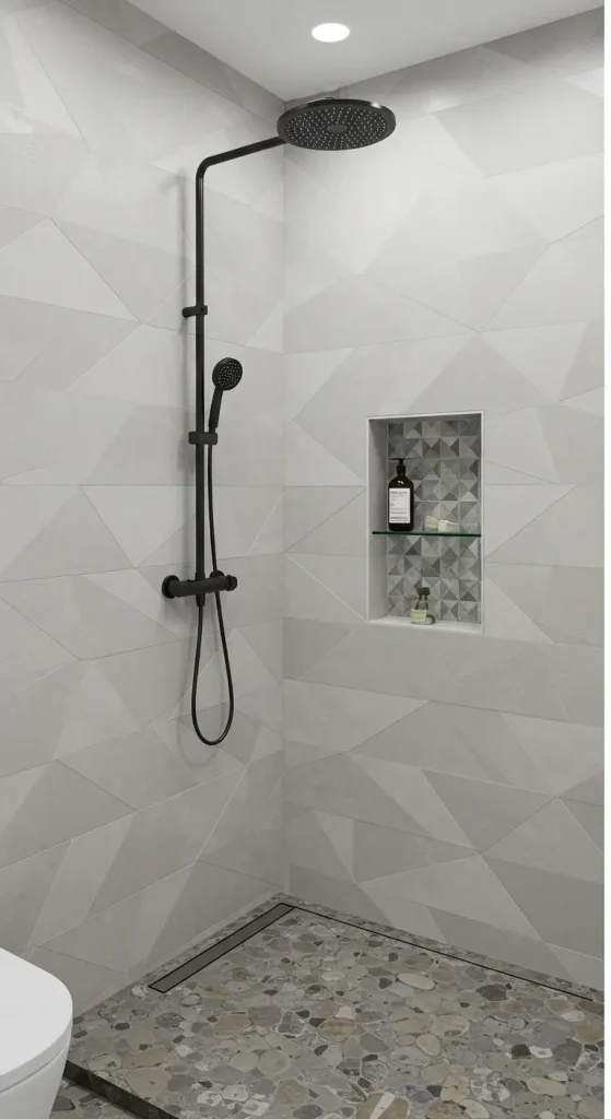 15 Small Walk In Shower Ideas 4 3. Neo-Angle Showers