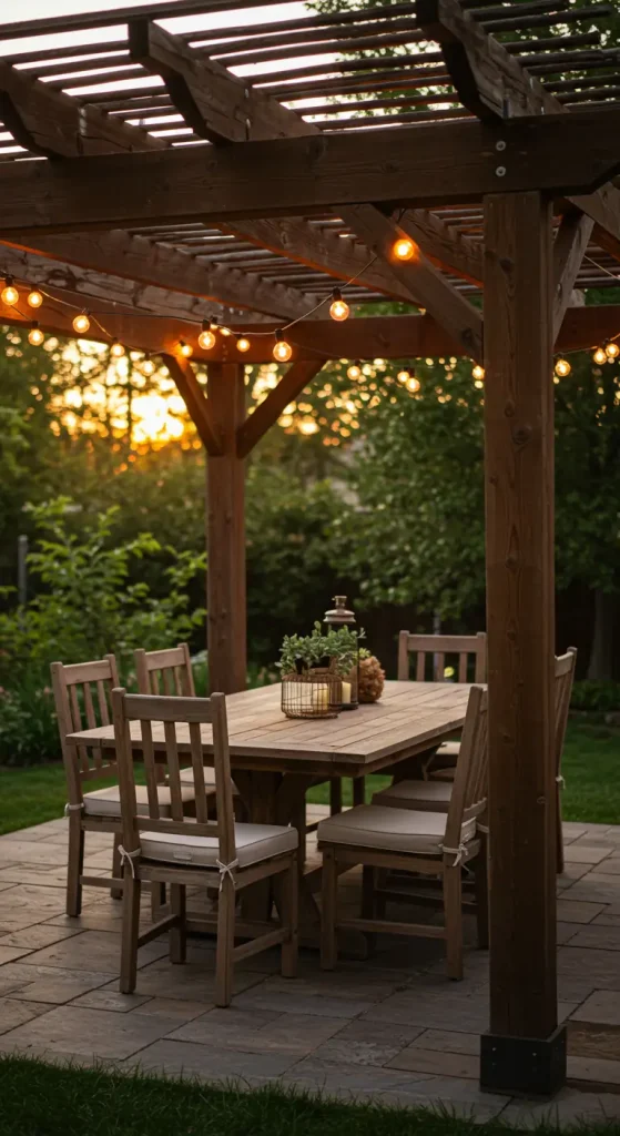 13 Stunning Backyard Pergola Ideas 3 3. Pergola with String Lights