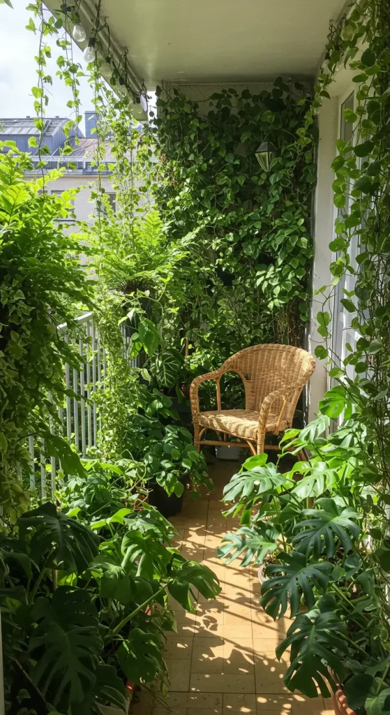 11 Dreamy Aesthetic Balcony Ideas For The Ultimate Cozy Vibe 3 3. Urban Jungle Paradise