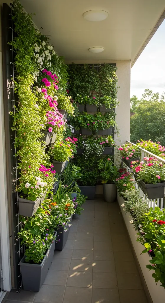 15 Stunning Front Balcony Ideas 4 3. Vertical Gardens