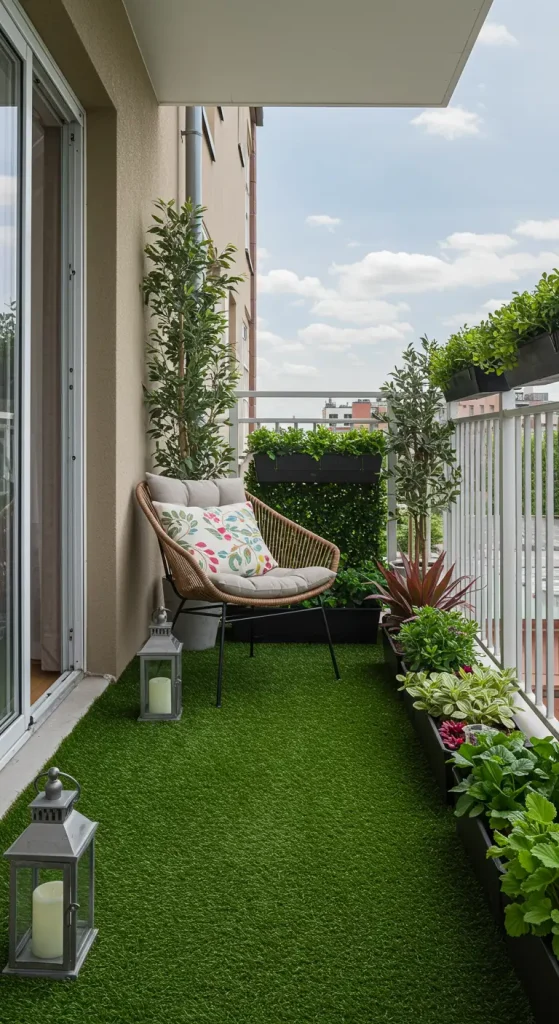 13 Brilliant Window Balcony Ideas You Can Easily DIY 4 4. Add Faux Grass