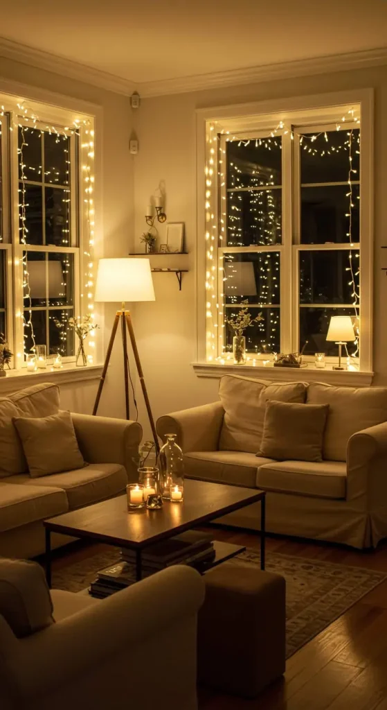 19 Cozy Living Room Ideas 4 4. Ambient Lighting