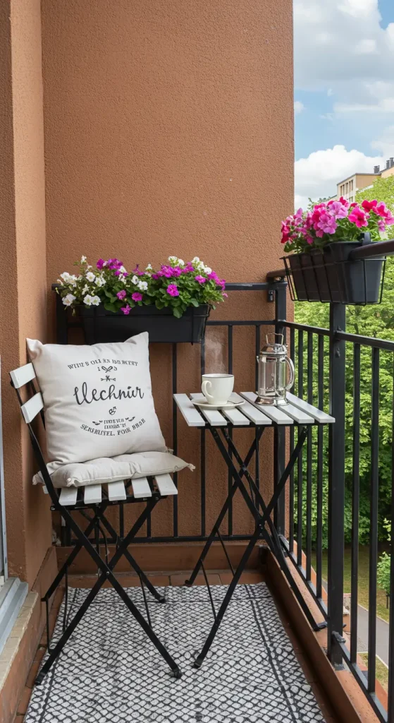 14 Small Balcony Seating Ideas 4 4. Bistro Sets