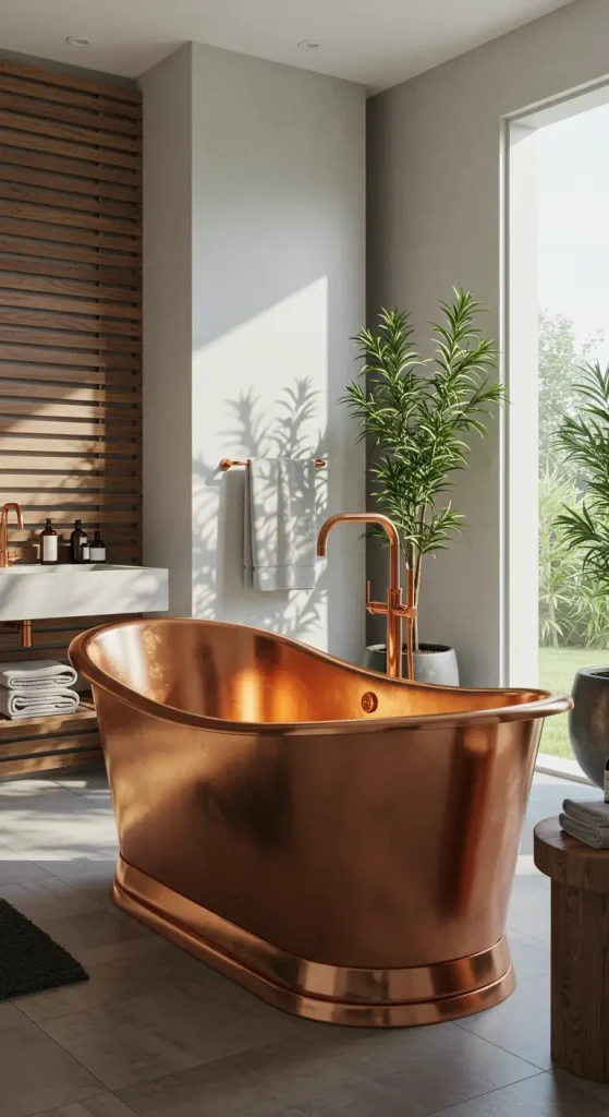 15 Modern Bathtub Ideas 4 4. Copper Tub