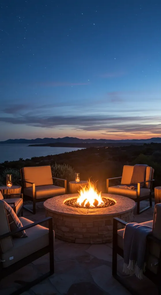 12 Trendy Outdoor Lounge Ideas 4 4. Cozy Fire Pit Lounging