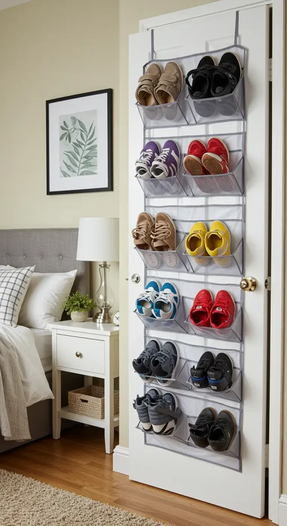 13 Storage Hacks for Small Bedrooms 5 4. Hanging Organizers