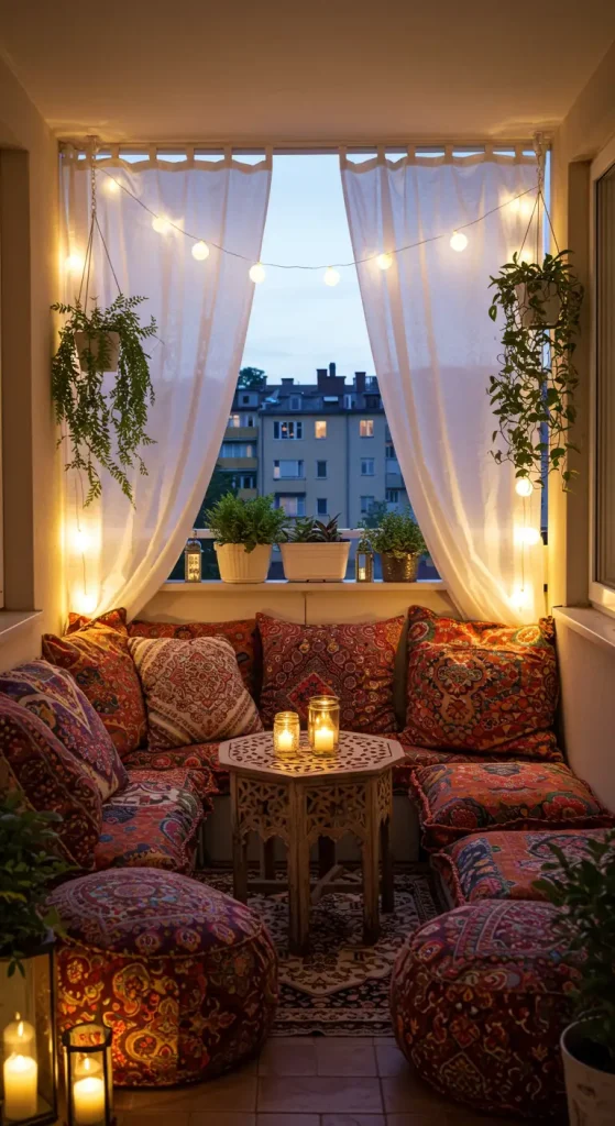 14 Apartment Balcony Ideas 5 4. Lounge-Style Paradise