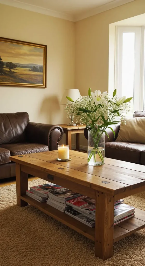 11 Living Room Ideas for Couples 4 4. Multi-Functional Coffee Table