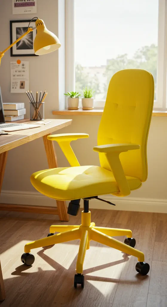 14 Stylish Office Chair Ideas 5 5. Color Pop Accent Chair