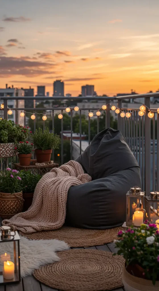 11 Dreamy Aesthetic Balcony Ideas For The Ultimate Cozy Vibe 5 5. Cozy Balcony Nook