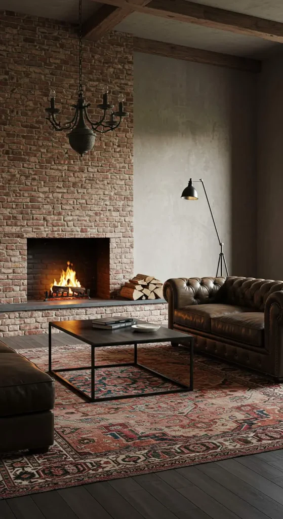 10 Living Room Ideas with Fireplace 5 5. Industrial Loft Aesthetic