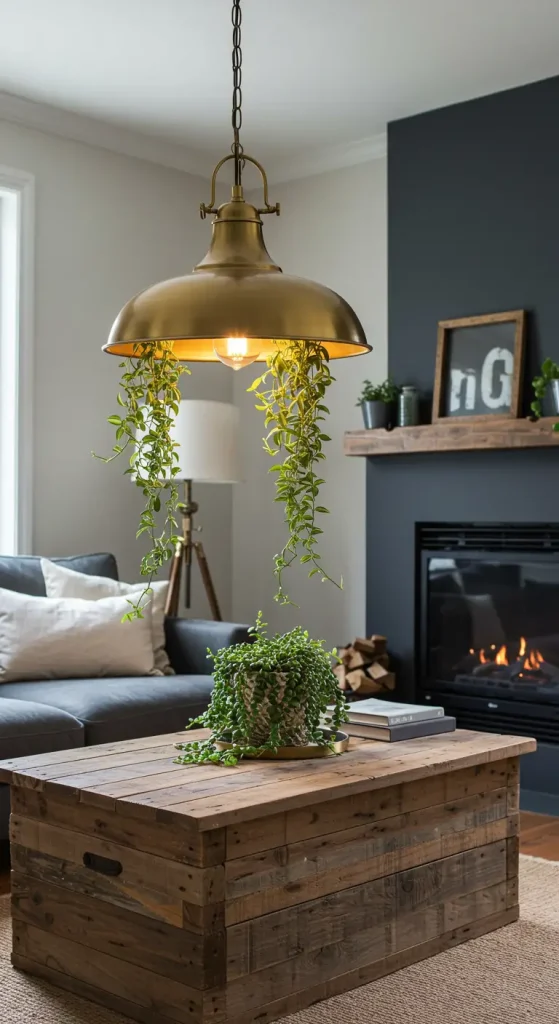 14 Hanging Indoor Plants Ideas 5 5. Repurposed Light Fixtures