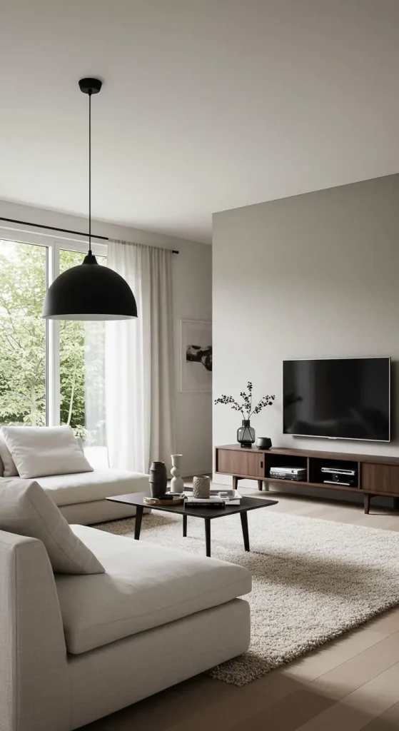 15 Living Room Ideas Minimalist 5 5. Statement Lighting