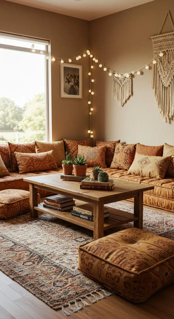 13 Living Room Ideas Indian 6 6. Bohemian Indian Style