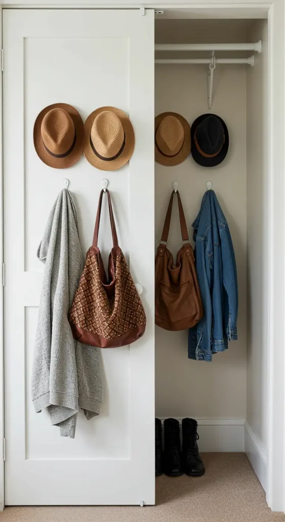 13 Storage Hacks for Small Bedrooms 7 6. Closet Hooks